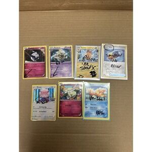 Lot‎ of 7 pokemon error cards square corner miscut smudged ink off center holos